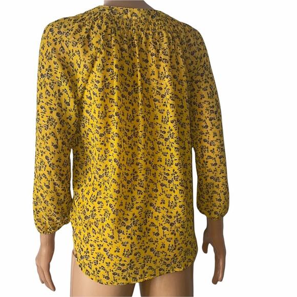 Mason & Belle blouse Stitch Fix Boho Peasant Top SZ XS yellow floral flowy - Picture 5 of 14